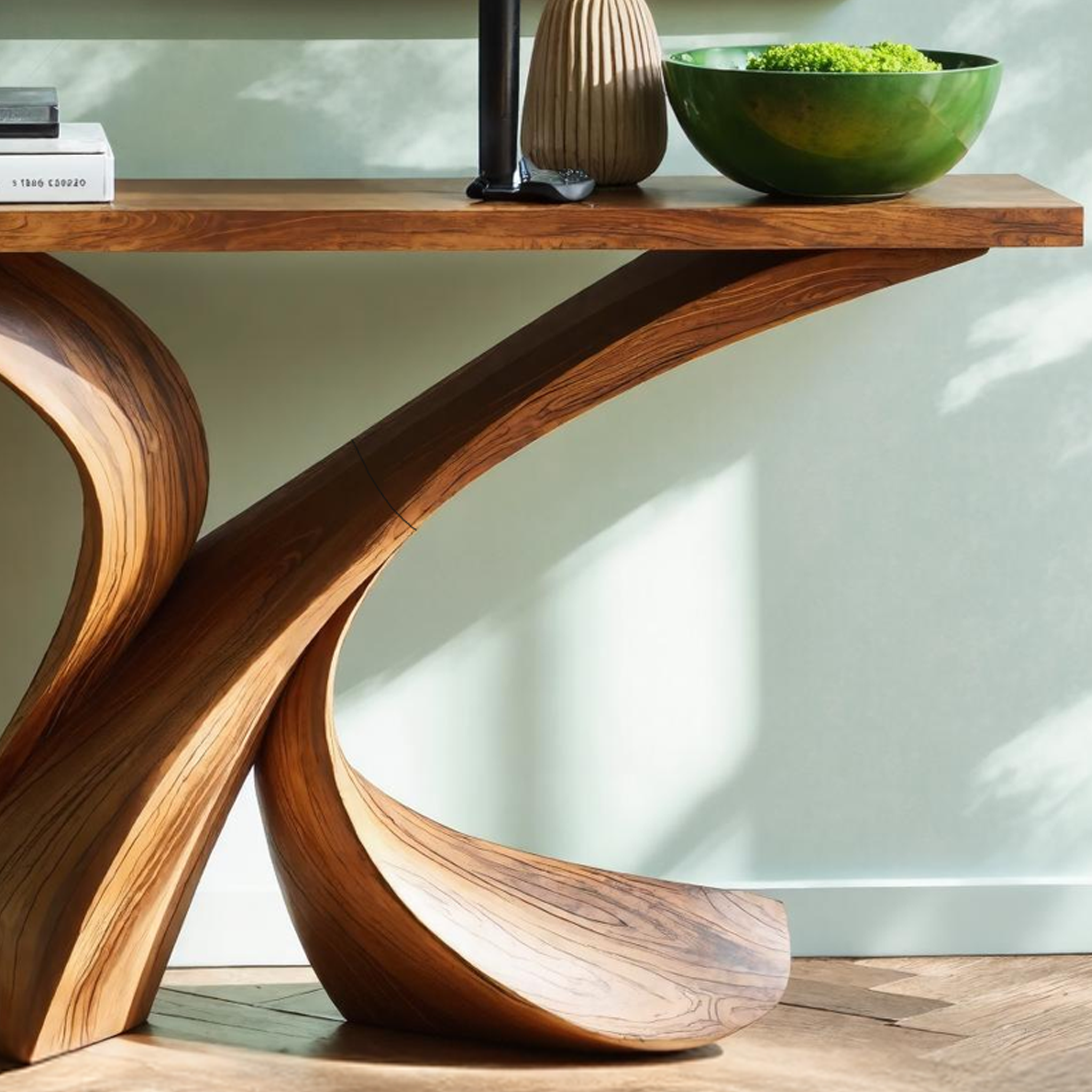 Rustic Wood Console Table Entryway Design