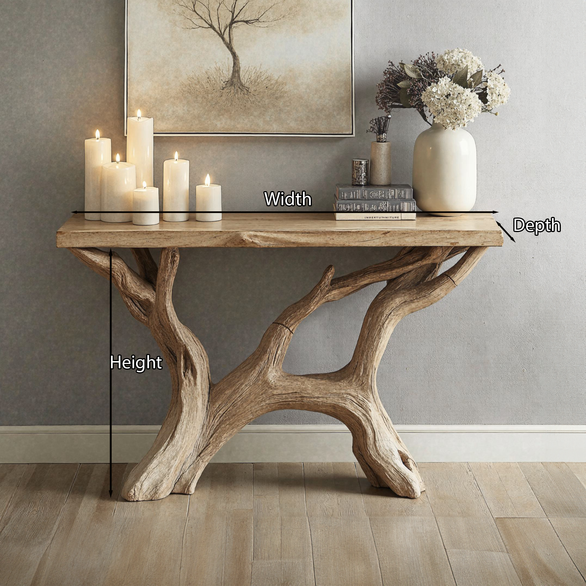 Wood Entry Console Table Hallway Table