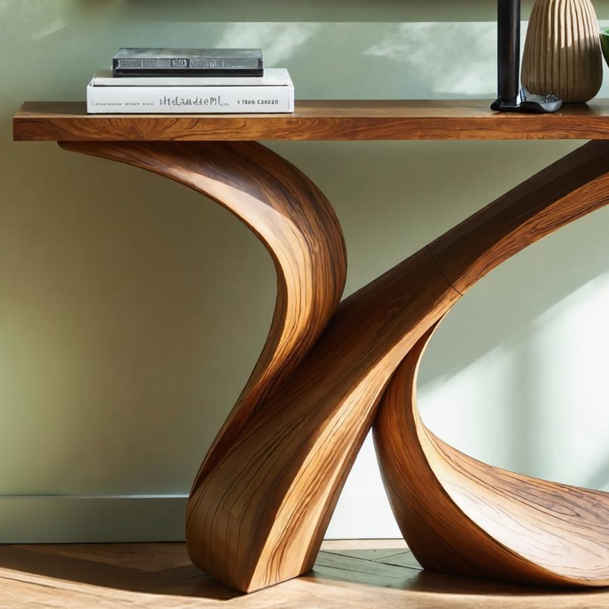 Rustic Wood Console Table Entryway Design