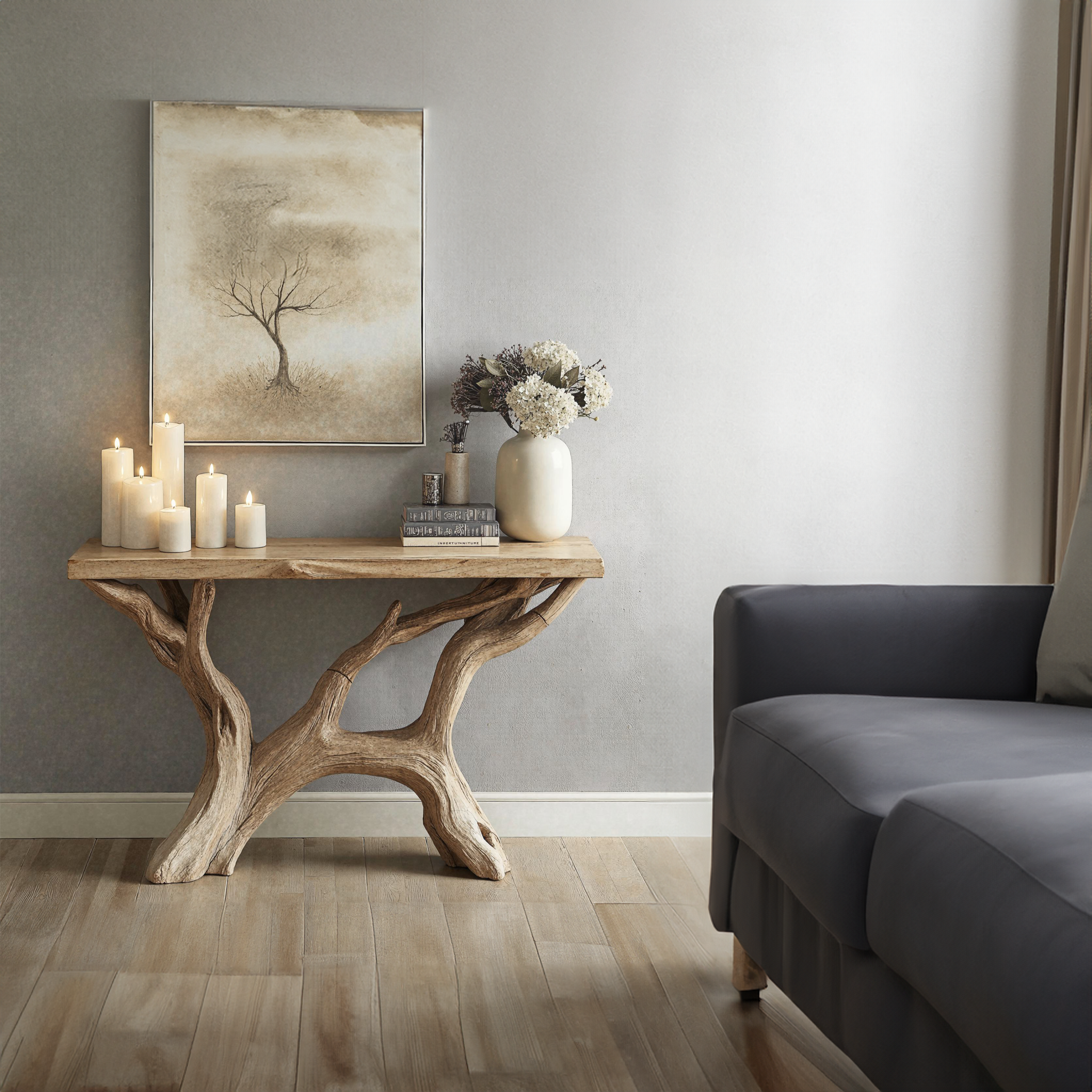 Wood Entry Console Table Hallway Table