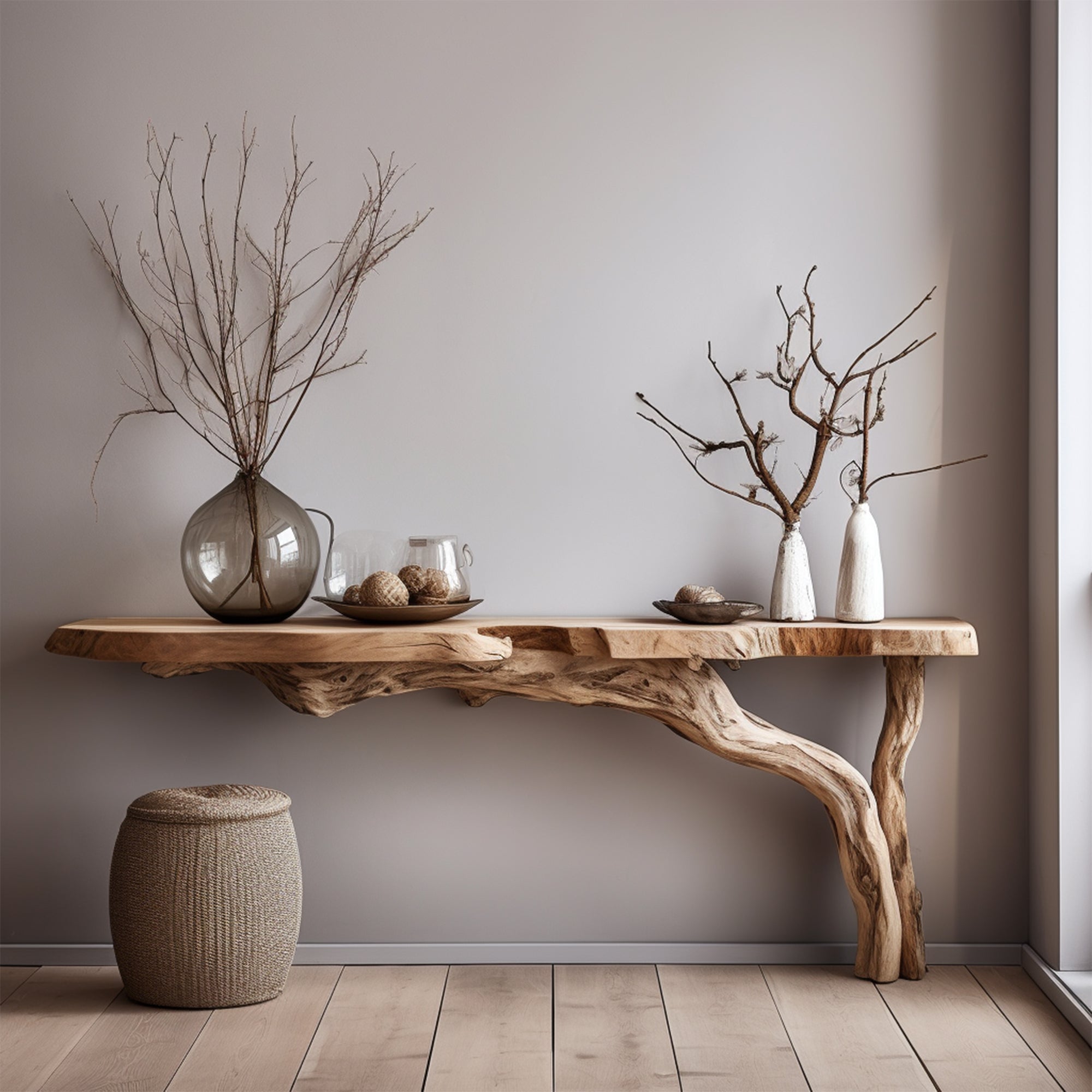 Rustic Wood Floating Side Table For Modern Spaces