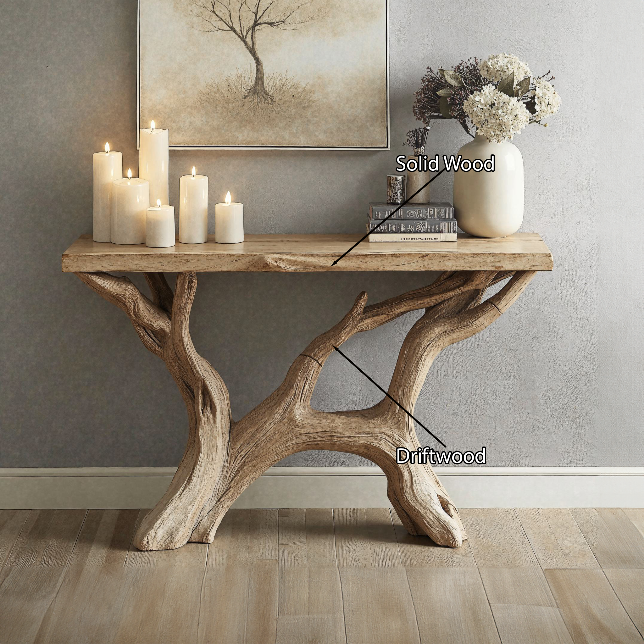 Wood Entry Console Table Hallway Table